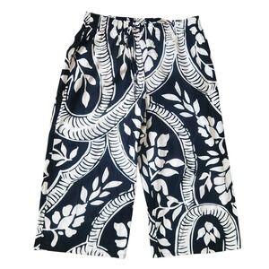 Christian Siriano Linen Blend Black White Cropped Pants Wide Leg Size 3X Plus